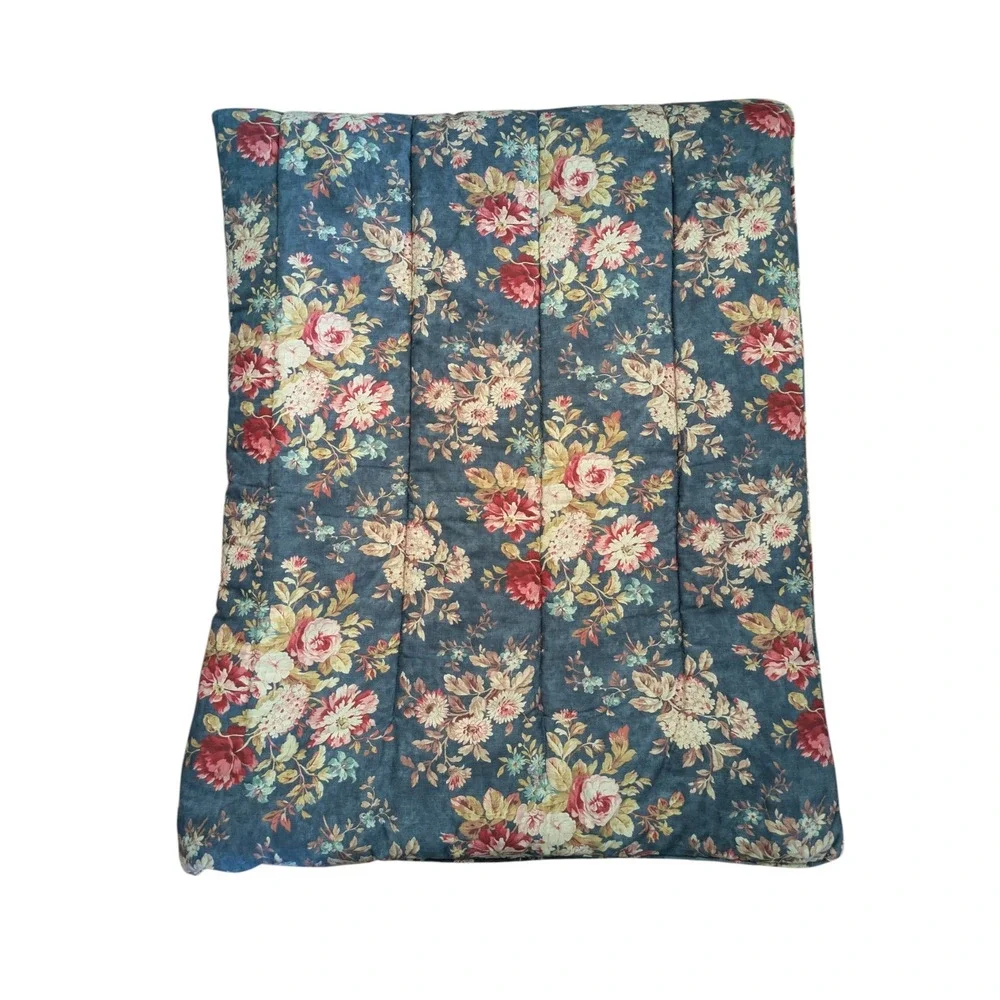 Vintage Ralph Lauren Chadwick Blue Floral Twin Comforter Ocean Wash Cottage USA